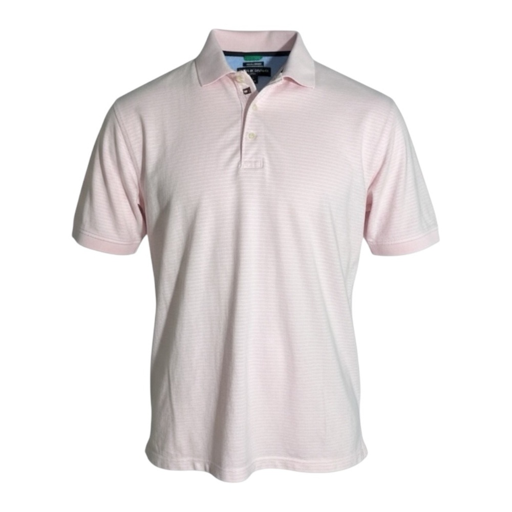 ⛳💎 Tommy Hilfiger Golf Polo – Men’s M‎ – Pink Stripe Country Club Flex 🩷🏌️‍♂️